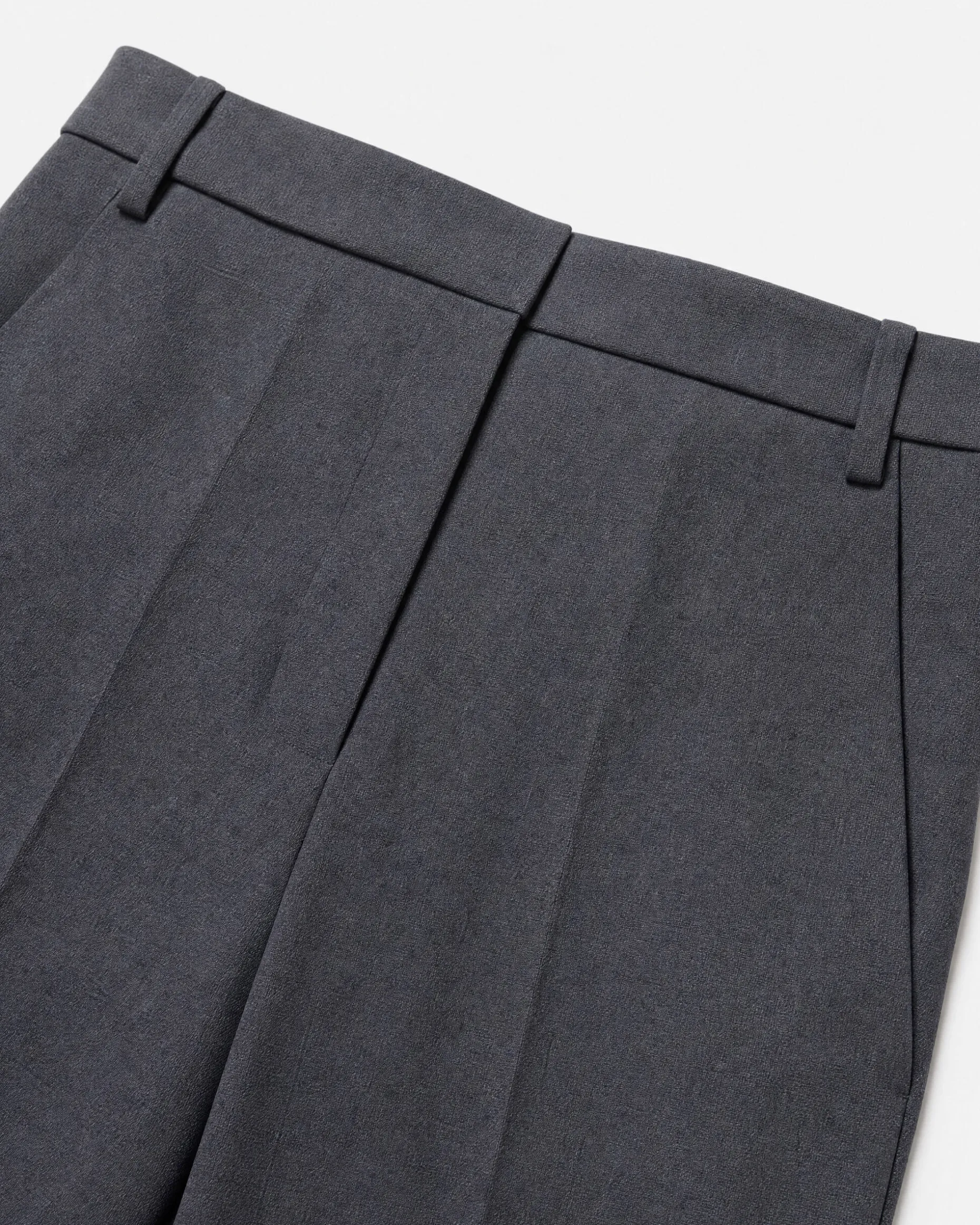 Pantalon de tailleur flare en laine mélangée gris