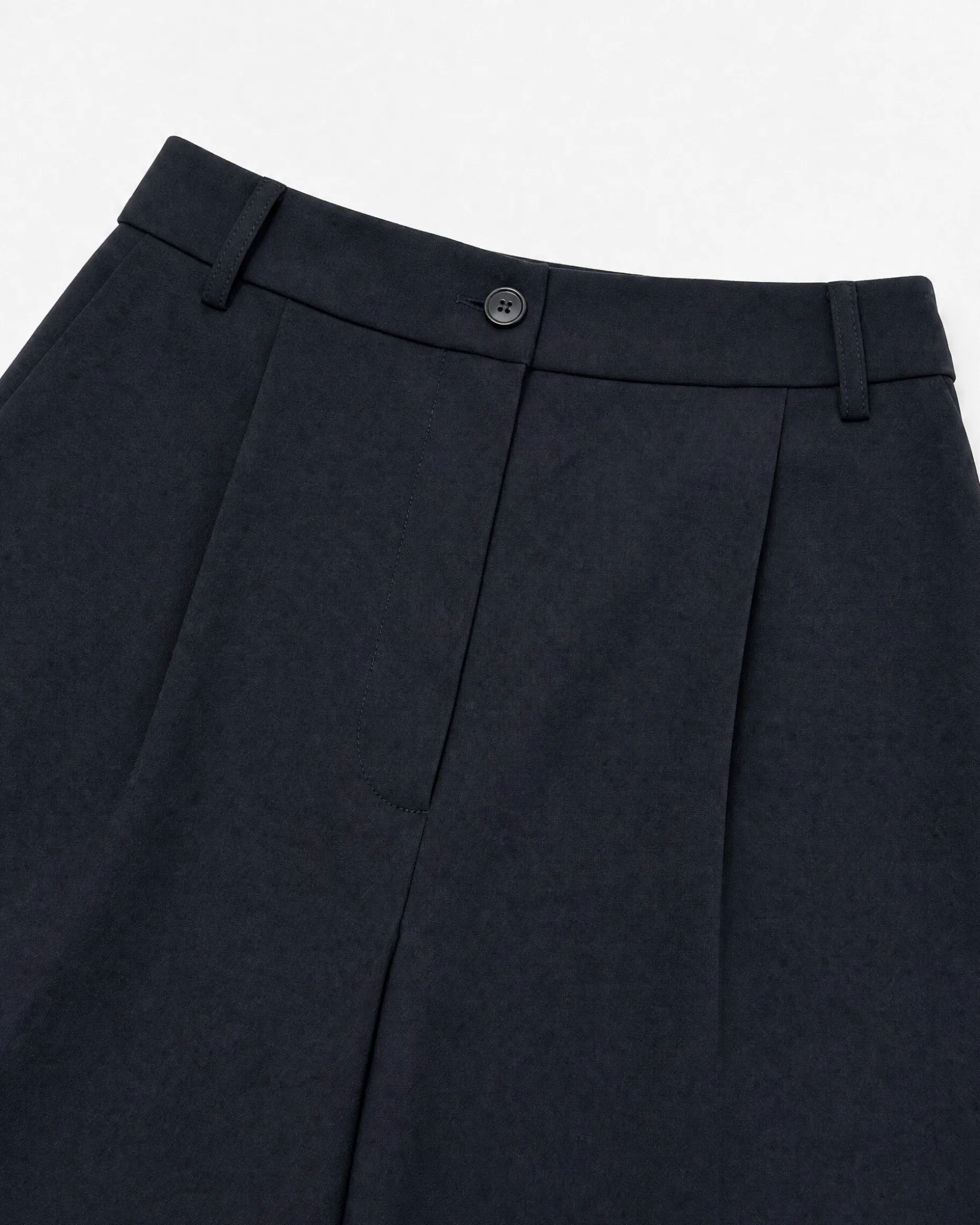 Pantalon de tailleur large en laine mélangée noir
