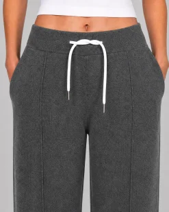 Pantalon droit en laine et cachemire gris