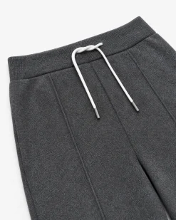 Pantalon droit en laine et cachemire gris