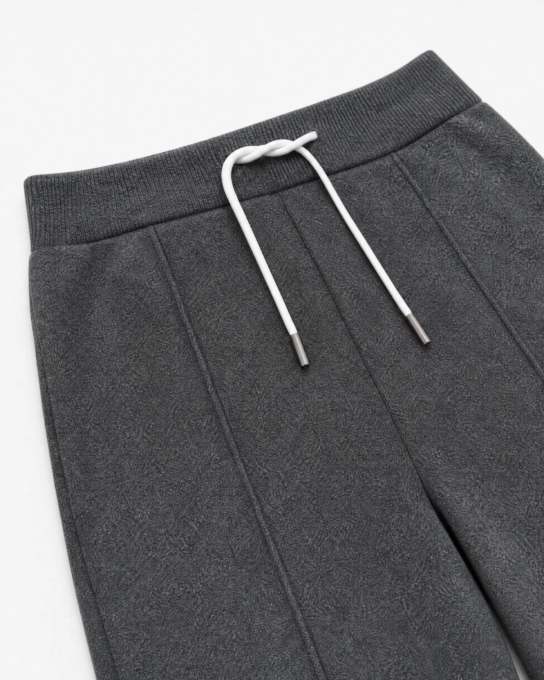 Pantalon droit en laine et cachemire gris
