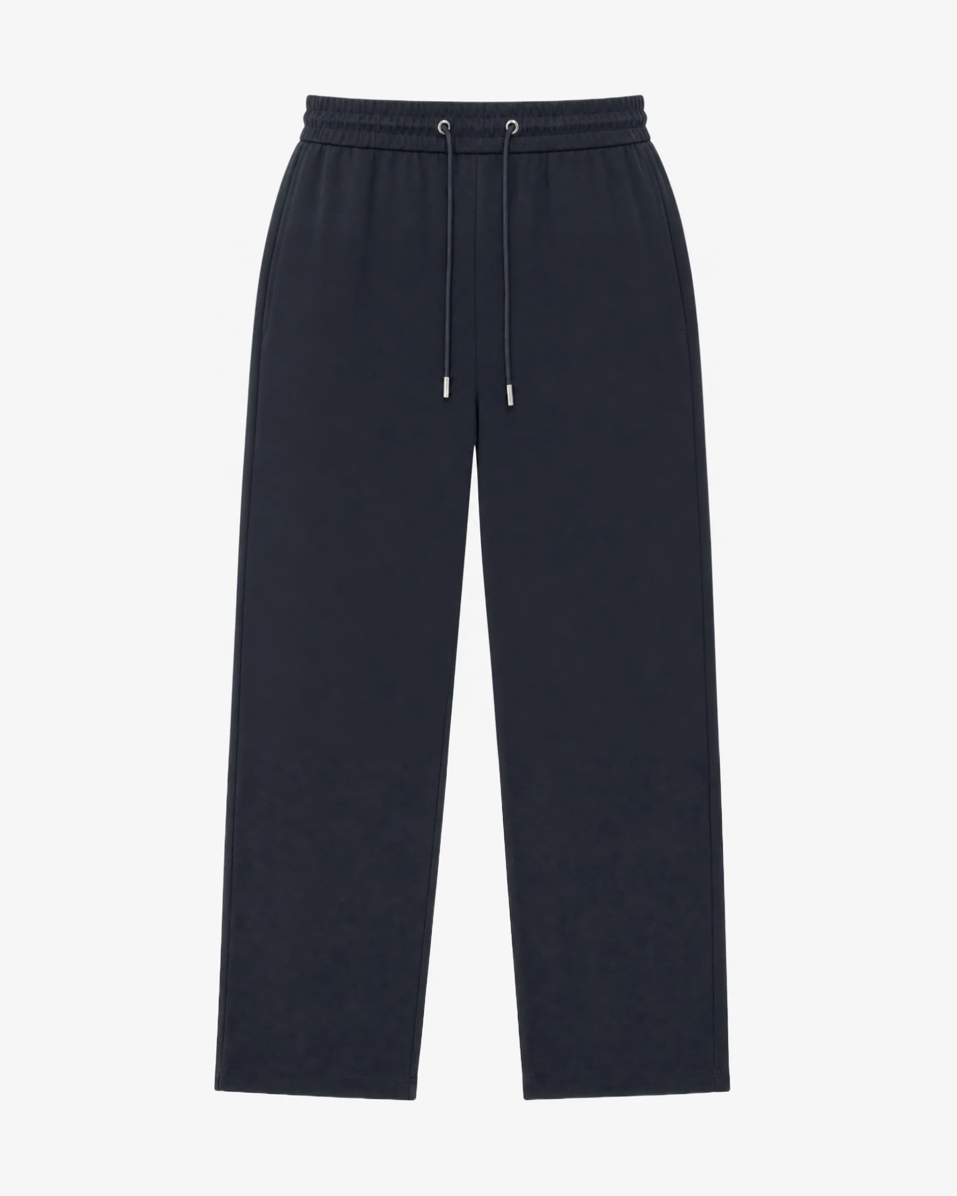 Pantalon droit en laine marine