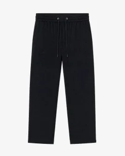 Pantalon droit en laine noir