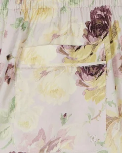 Pantalon fluide droit imprimé fleuri