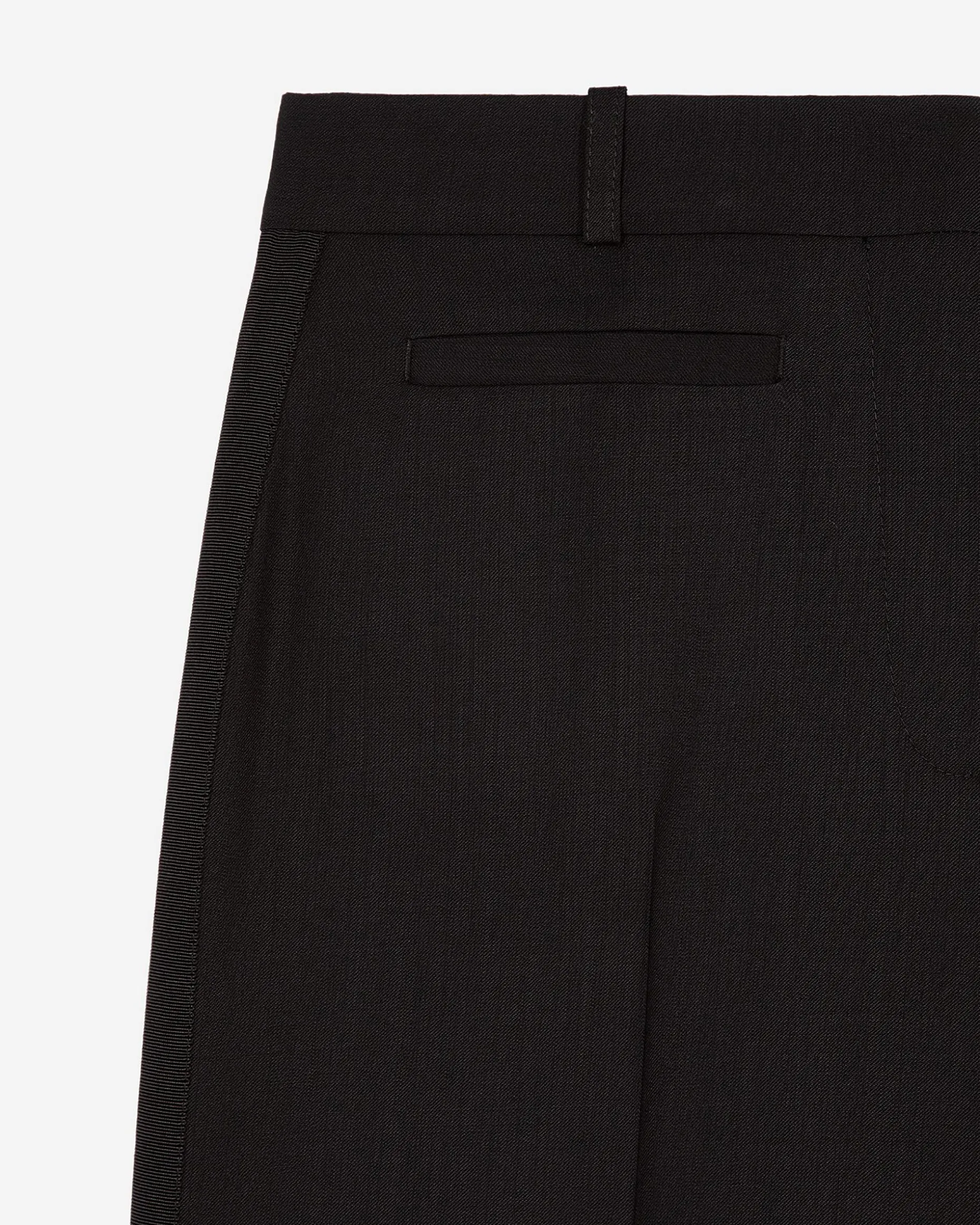 Pantalon large avec bande en laine noir