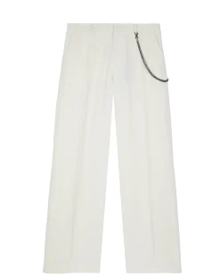 Pantalon large à chaîne beige