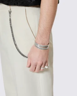 Pantalon large à chaîne beige