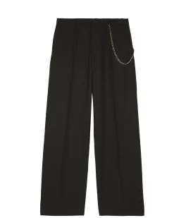 Pantalon large à chaîne noir
