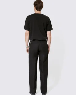 Pantalon large à chaîne noir