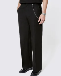 Pantalon large à chaîne noir