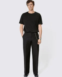 Pantalon large à chaîne noir
