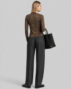 Pantalon large en flanelle gris