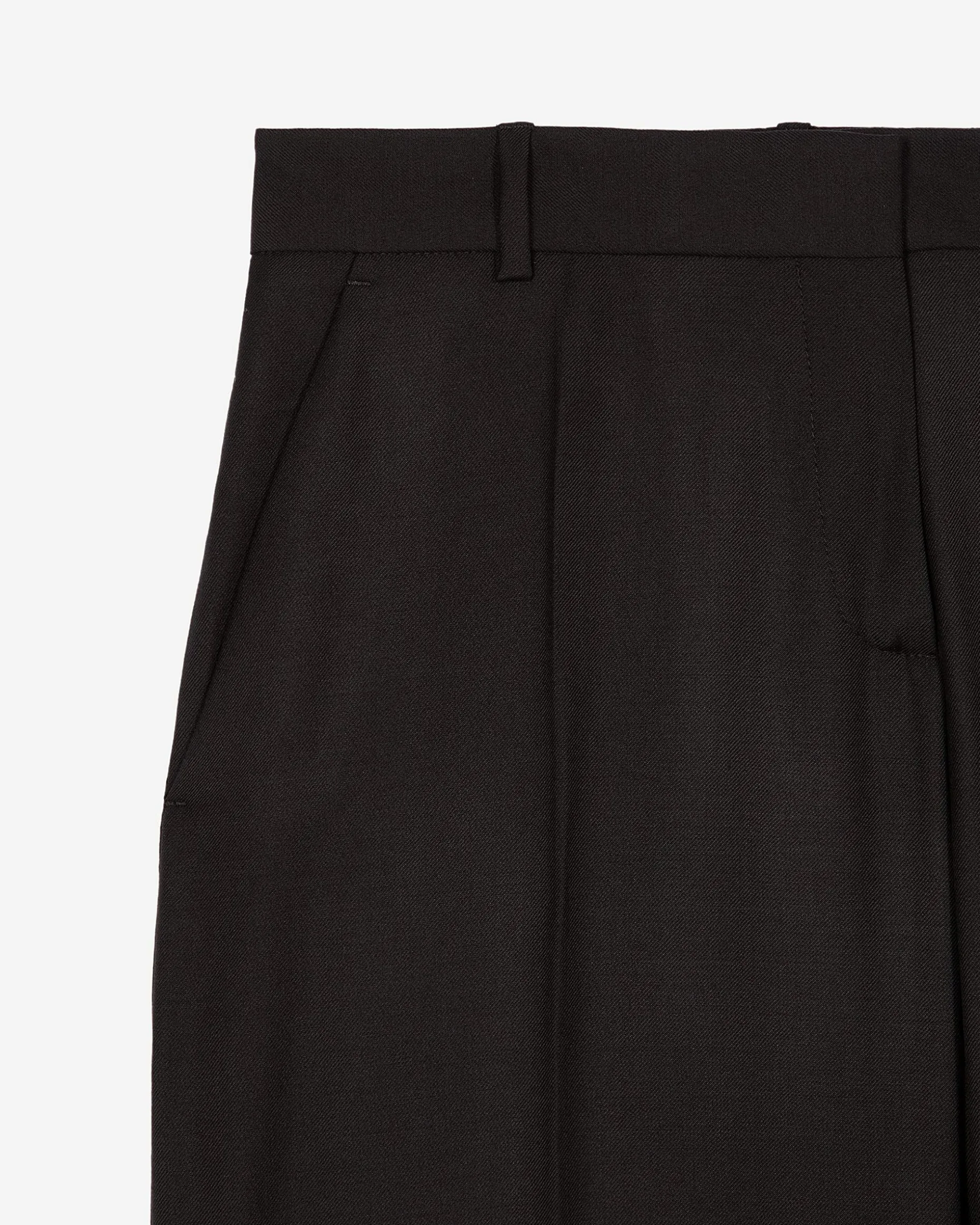 Pantalon large en laine noir