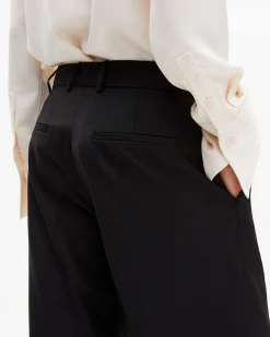 Pantalon large en laine noir