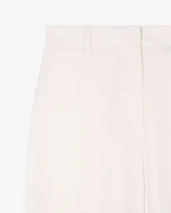 Pantalon large en satin écru