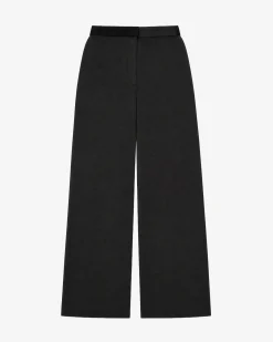 Pantalon large en satin noir