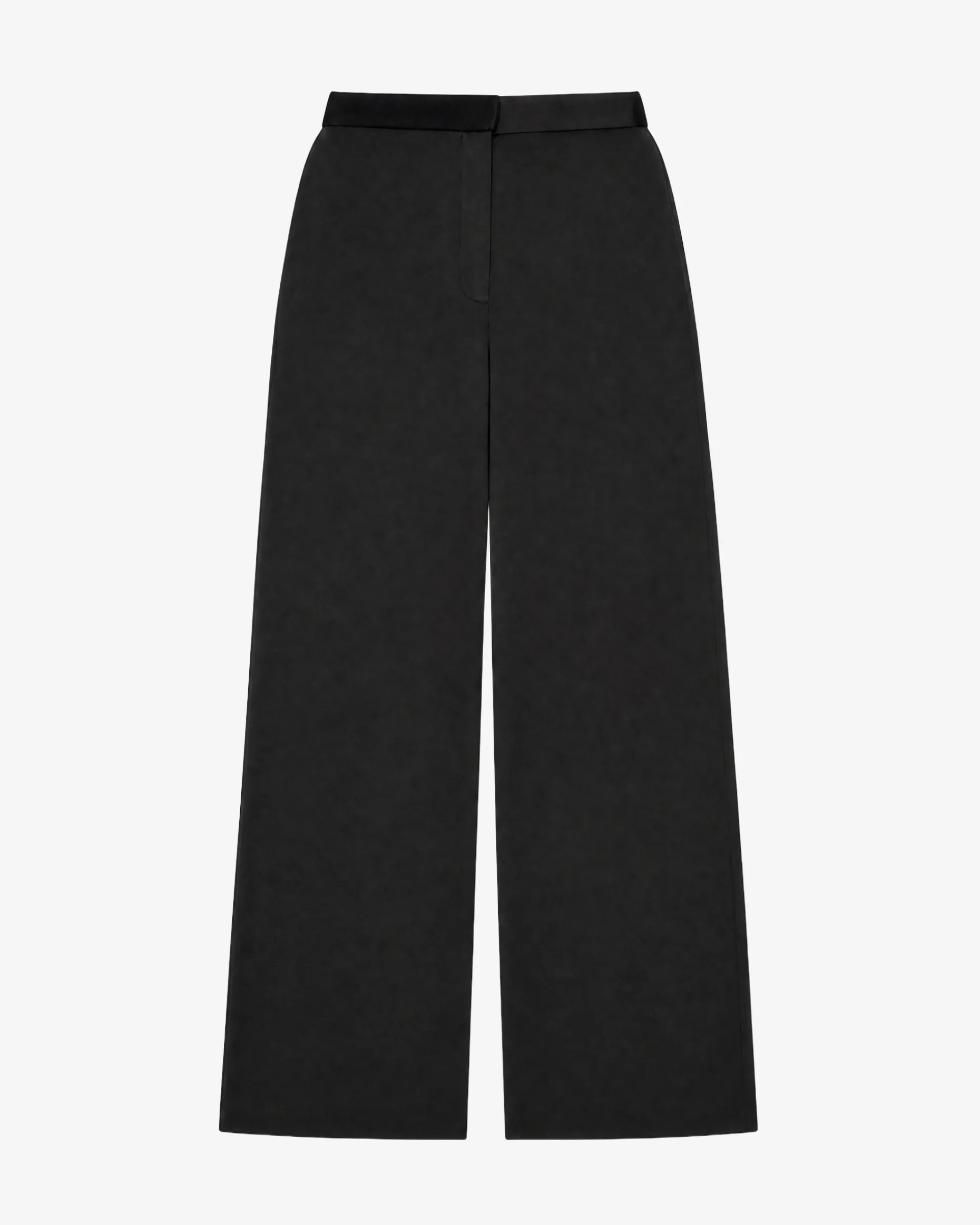 Pantalon large en satin noir