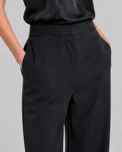 Pantalon large en satin noir