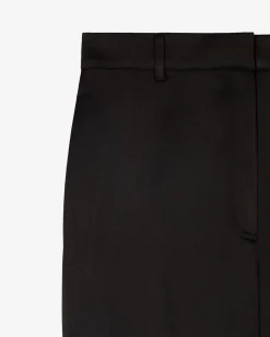 Pantalon large en satin noir