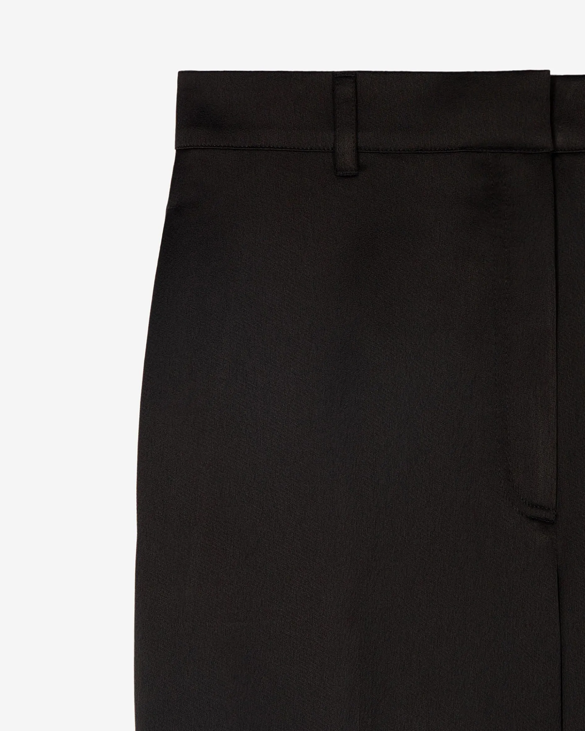 Pantalon large en satin noir