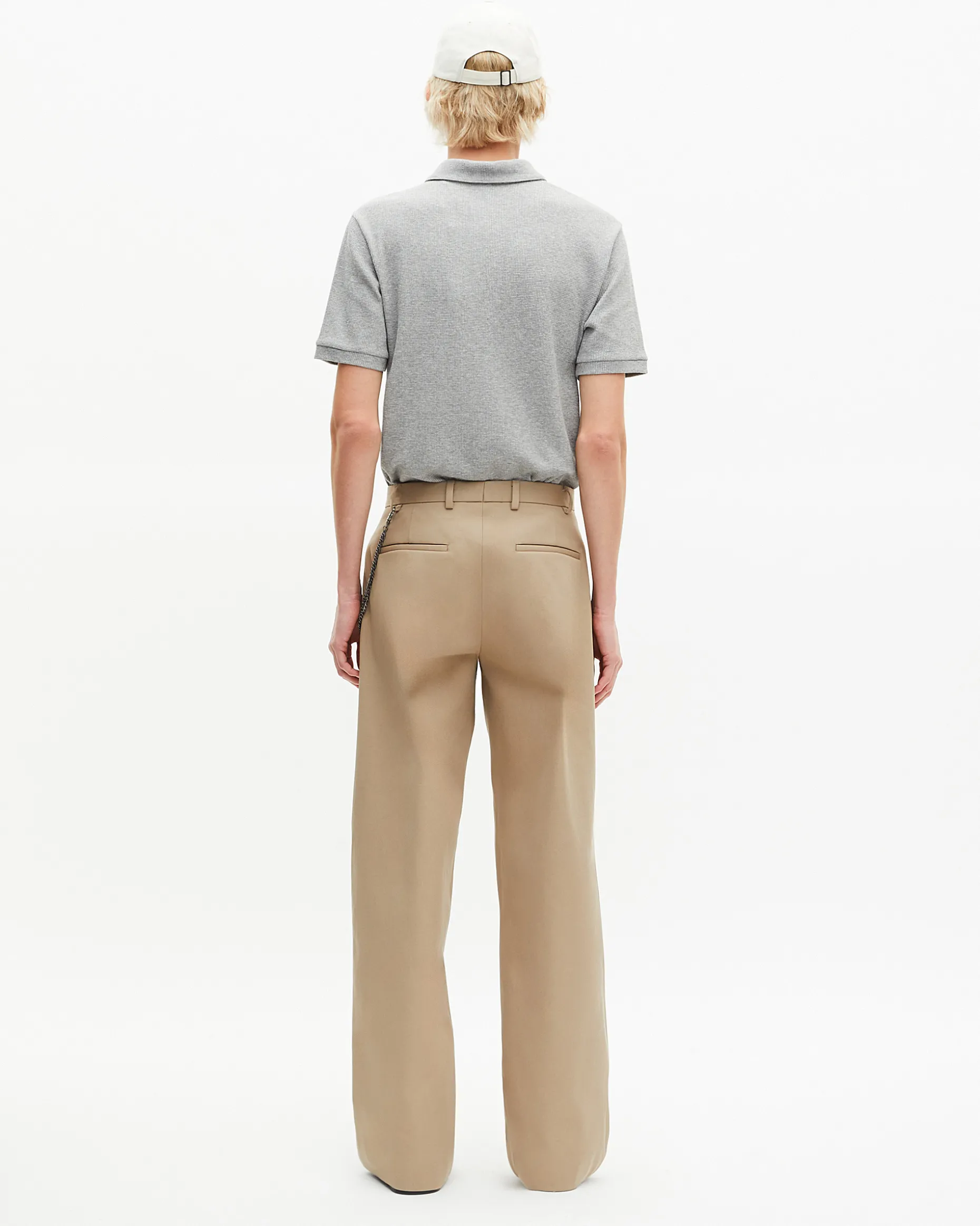 Pantalon à pinces coupe large beige