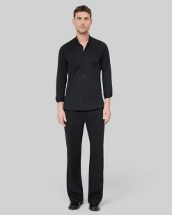 Pantalon semi élastiqué coupe large noir