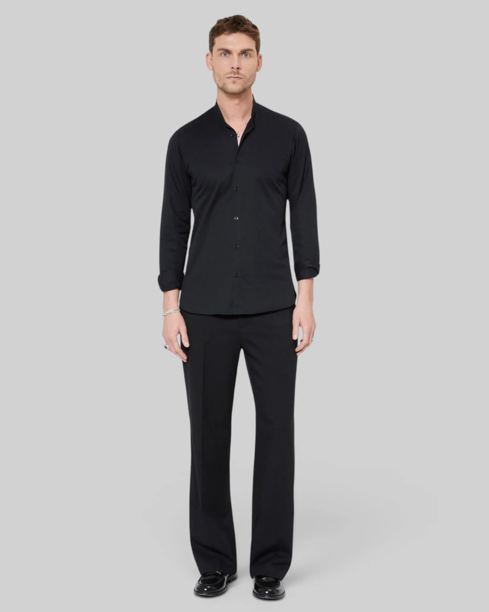 Pantalon semi élastiqué coupe large noir
