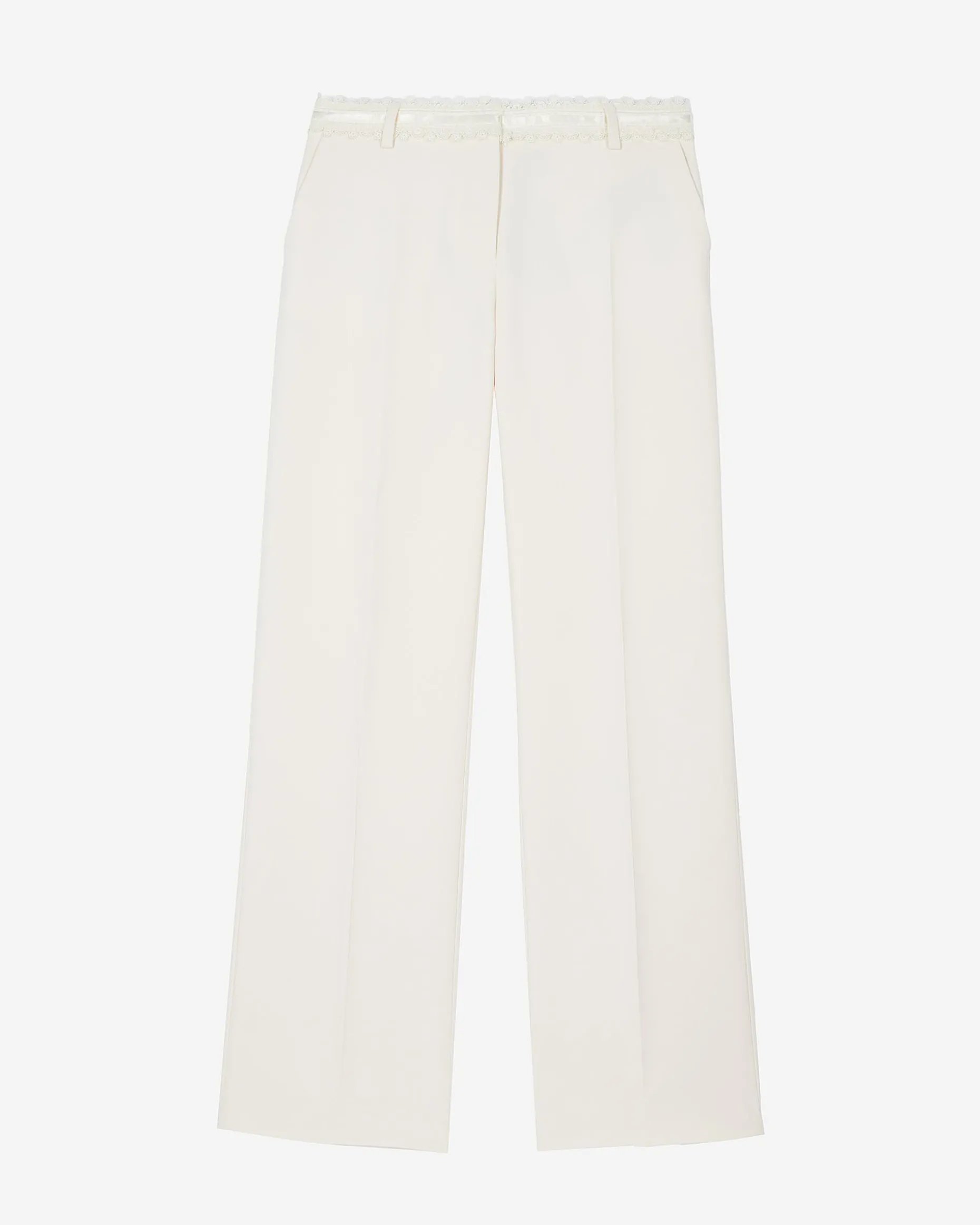 Pantalon tailleur large écru