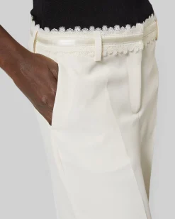 Pantalon tailleur large écru