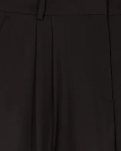 Pantalon tailleur large en laine noir