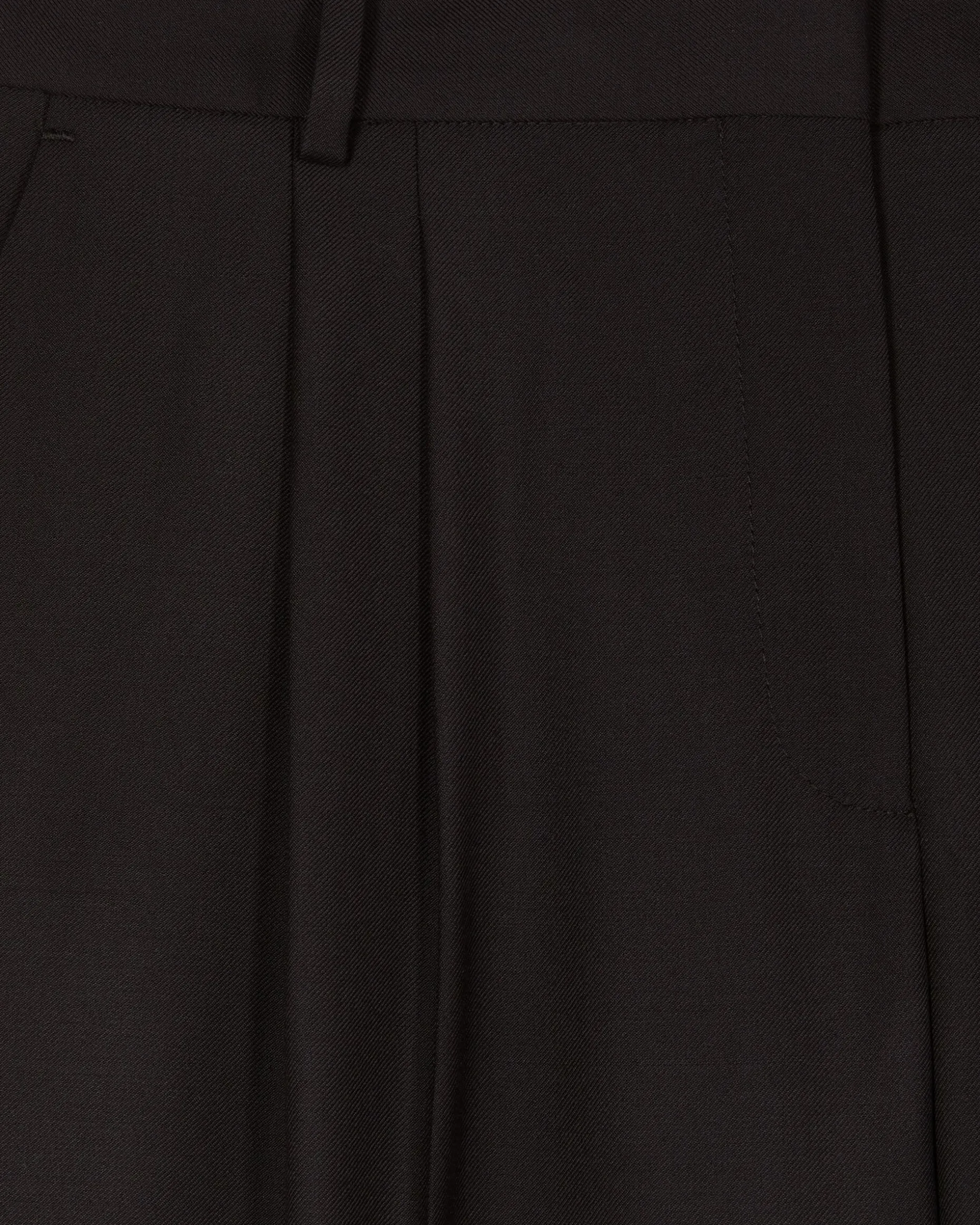 Pantalon tailleur large en laine noir