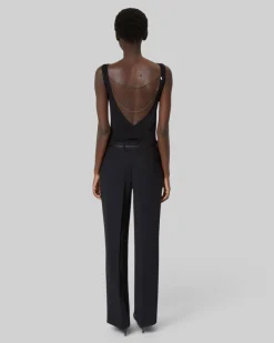 Pantalon tailleur large noir