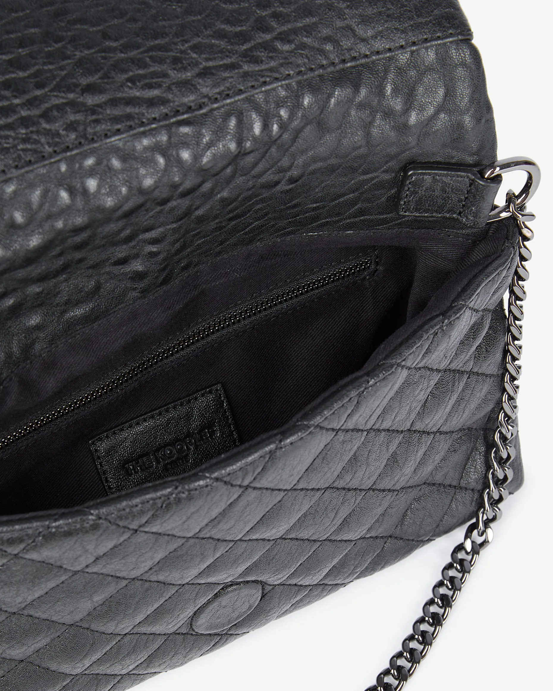 Pochette Héritage small en cuir noire