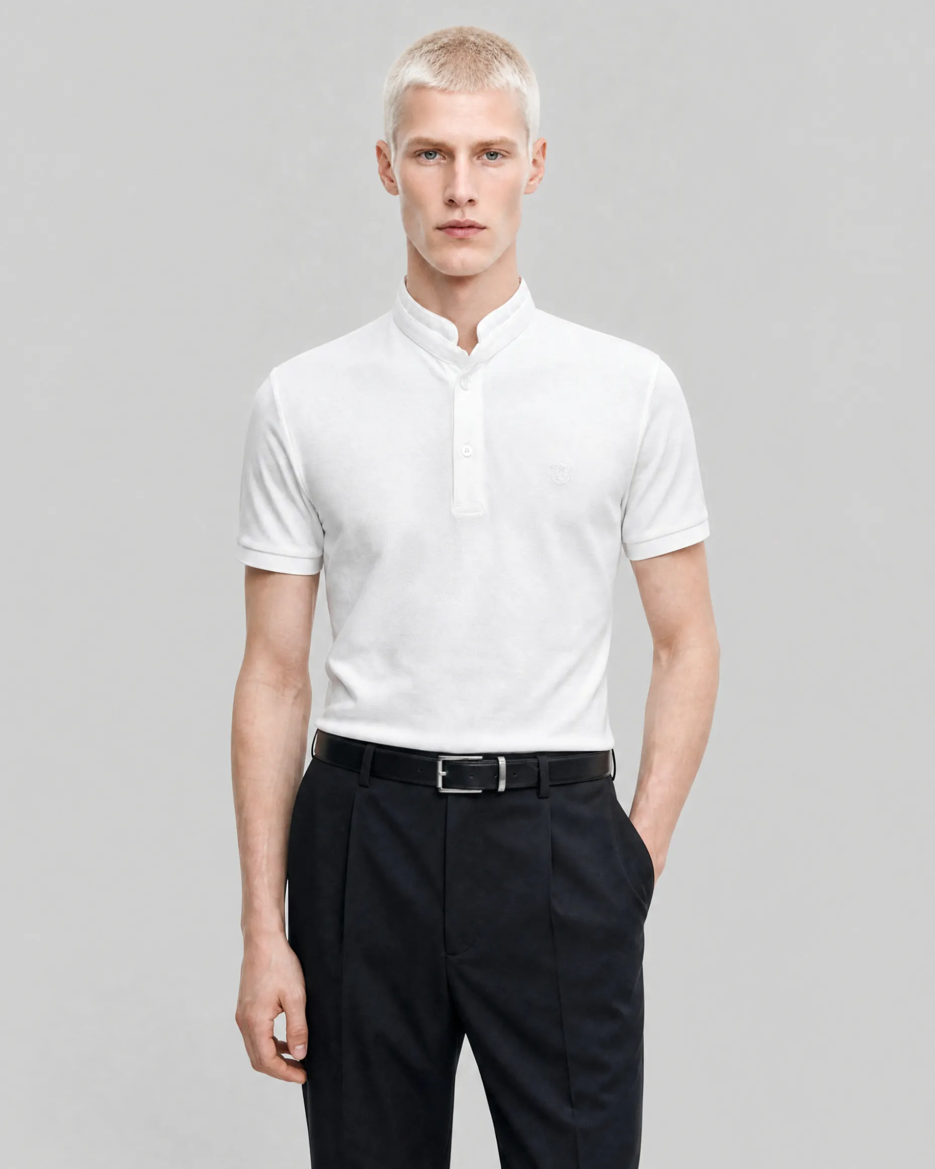Polo col officier blanc