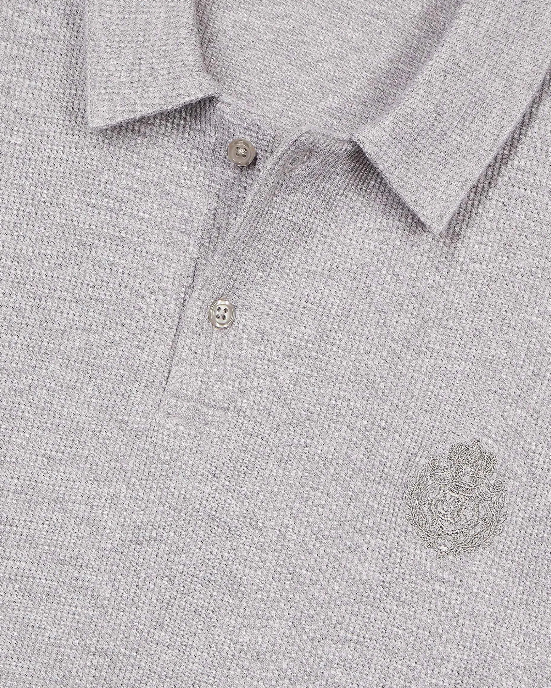 Polo en nid d'abeille avec blason gris