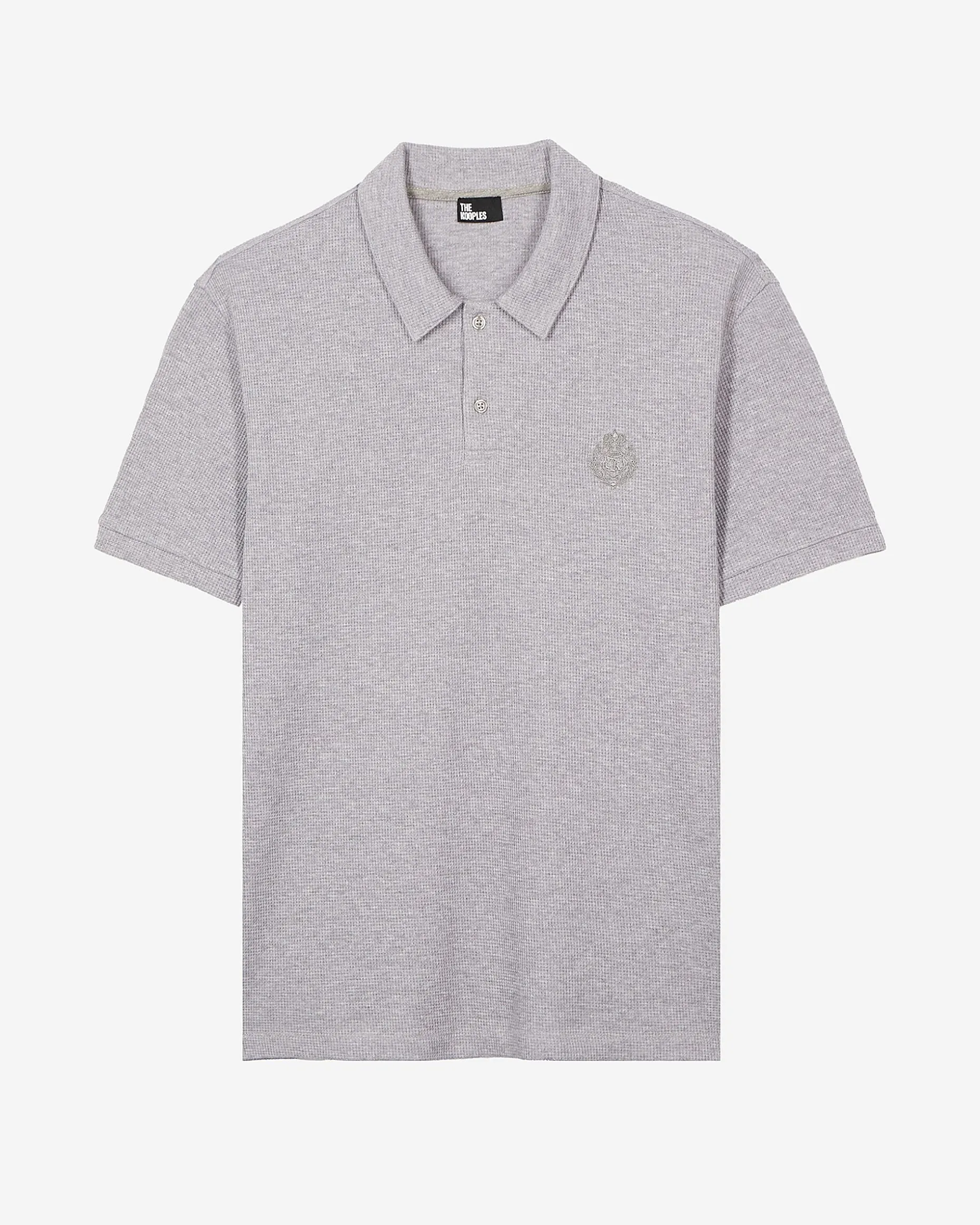 Polo en nid d'abeille avec blason gris