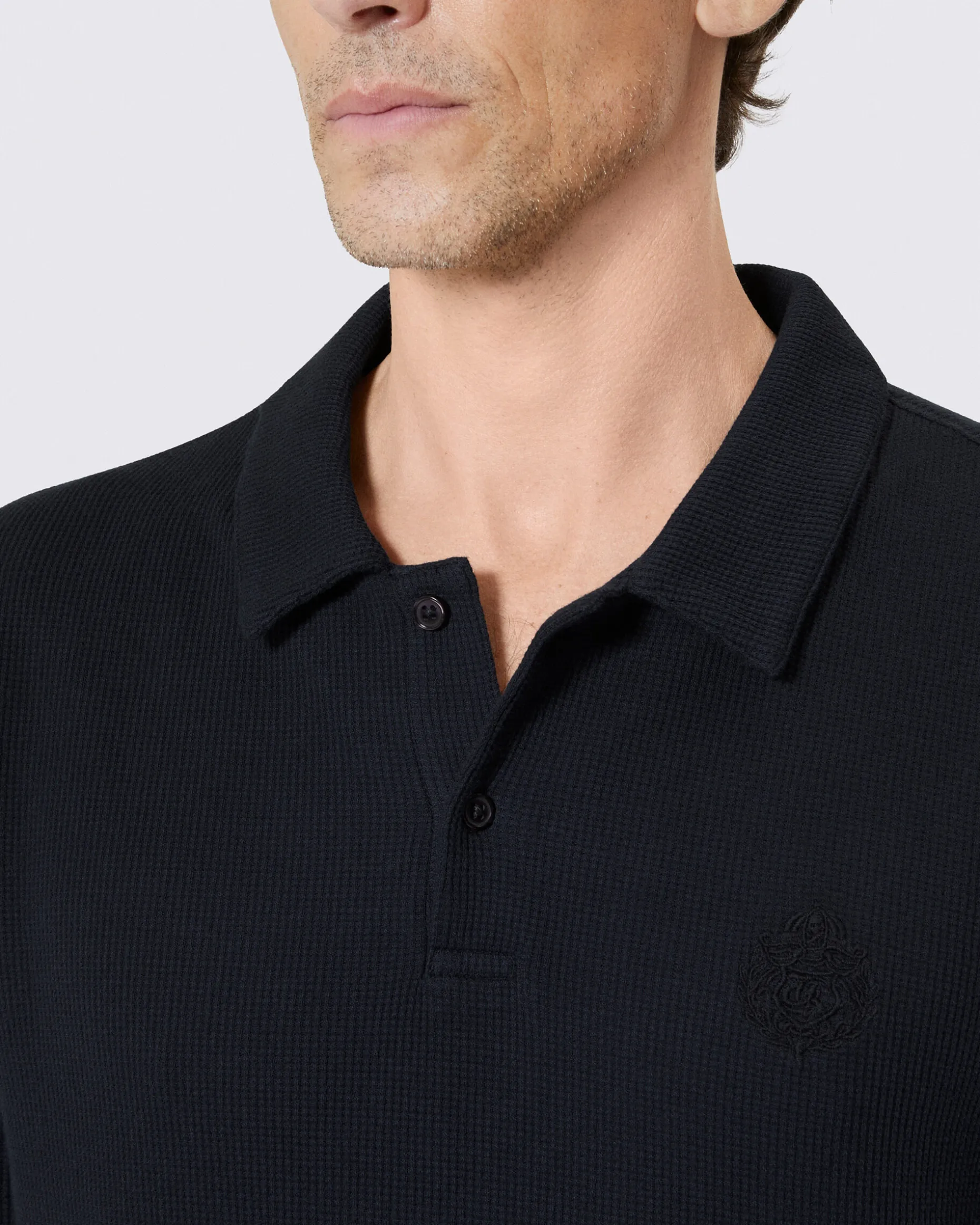 Polo en nid d'abeille avec blason marine