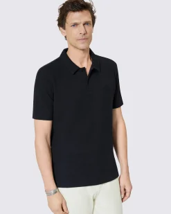 Polo en nid d'abeille avec blason marine