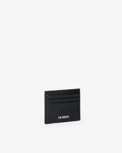 Porte-cartes Amelia en cuir craquelé noir