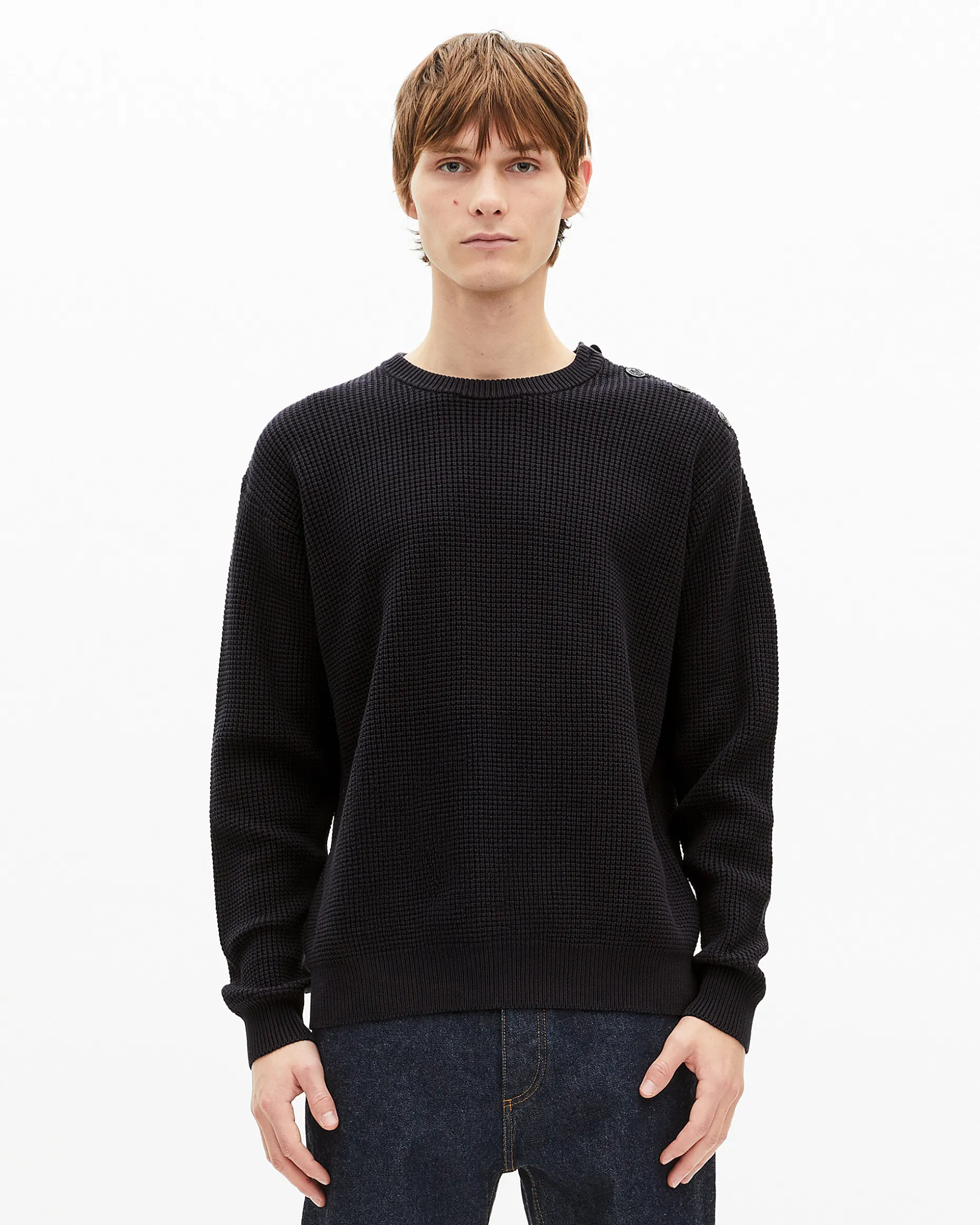 Pull à boutons marine