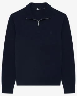 Pull col camionneur double face marine