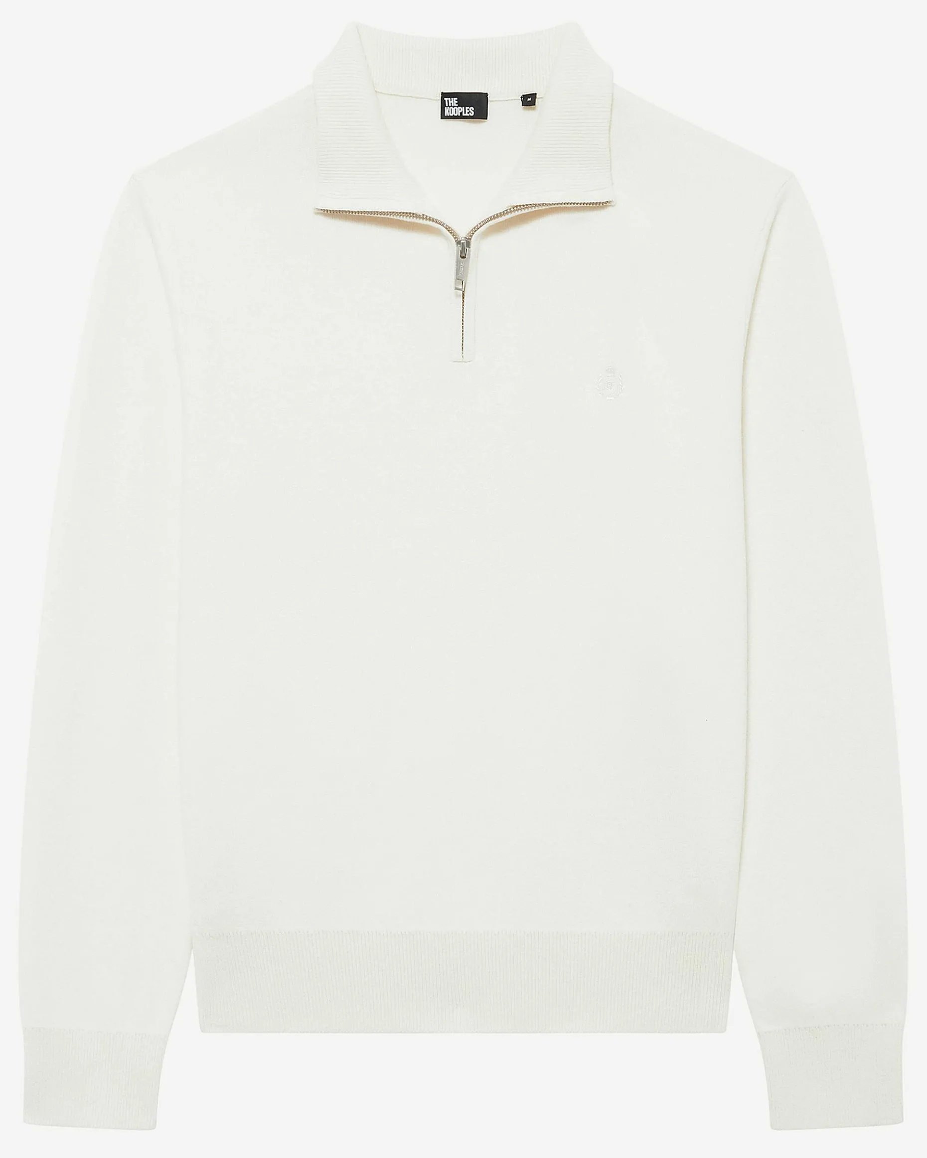 Pull col camionneur en laine double face écru