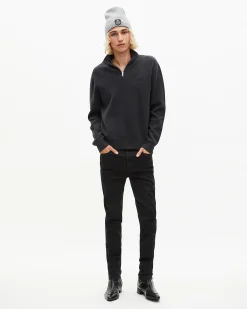 Pull col camionneur en laine double face gris