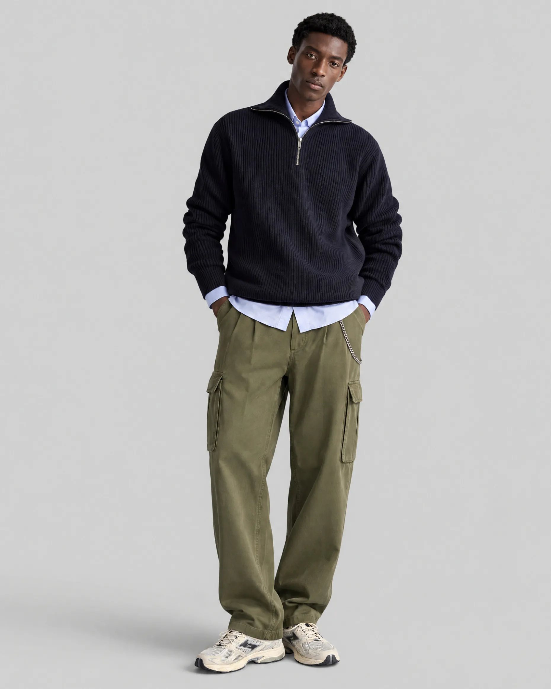 Pull col camionneur en laine marine