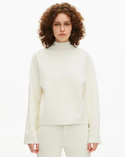 Pull col cheminée écru