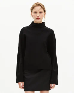 Pull col cheminée noir