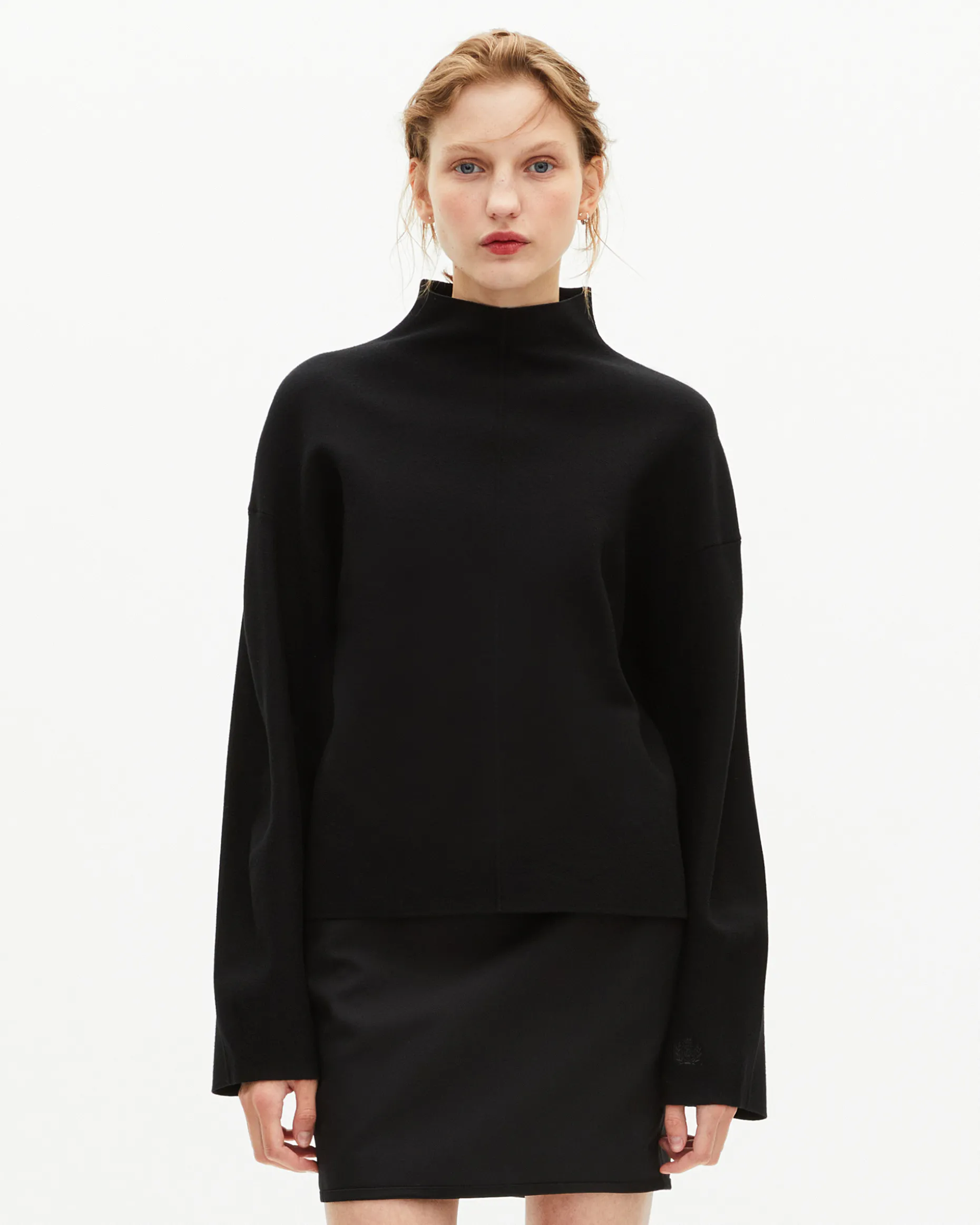 Pull col cheminée noir