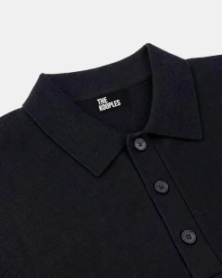 Pull col polo en laine marine