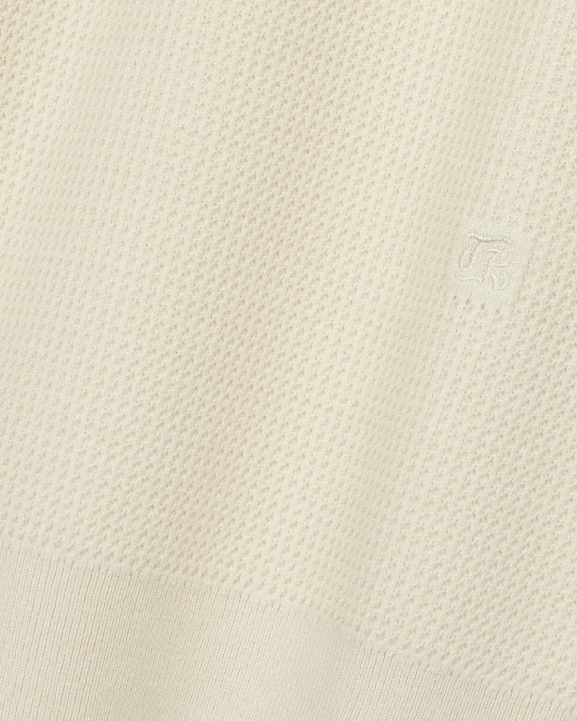 Pull col polo à zip beige