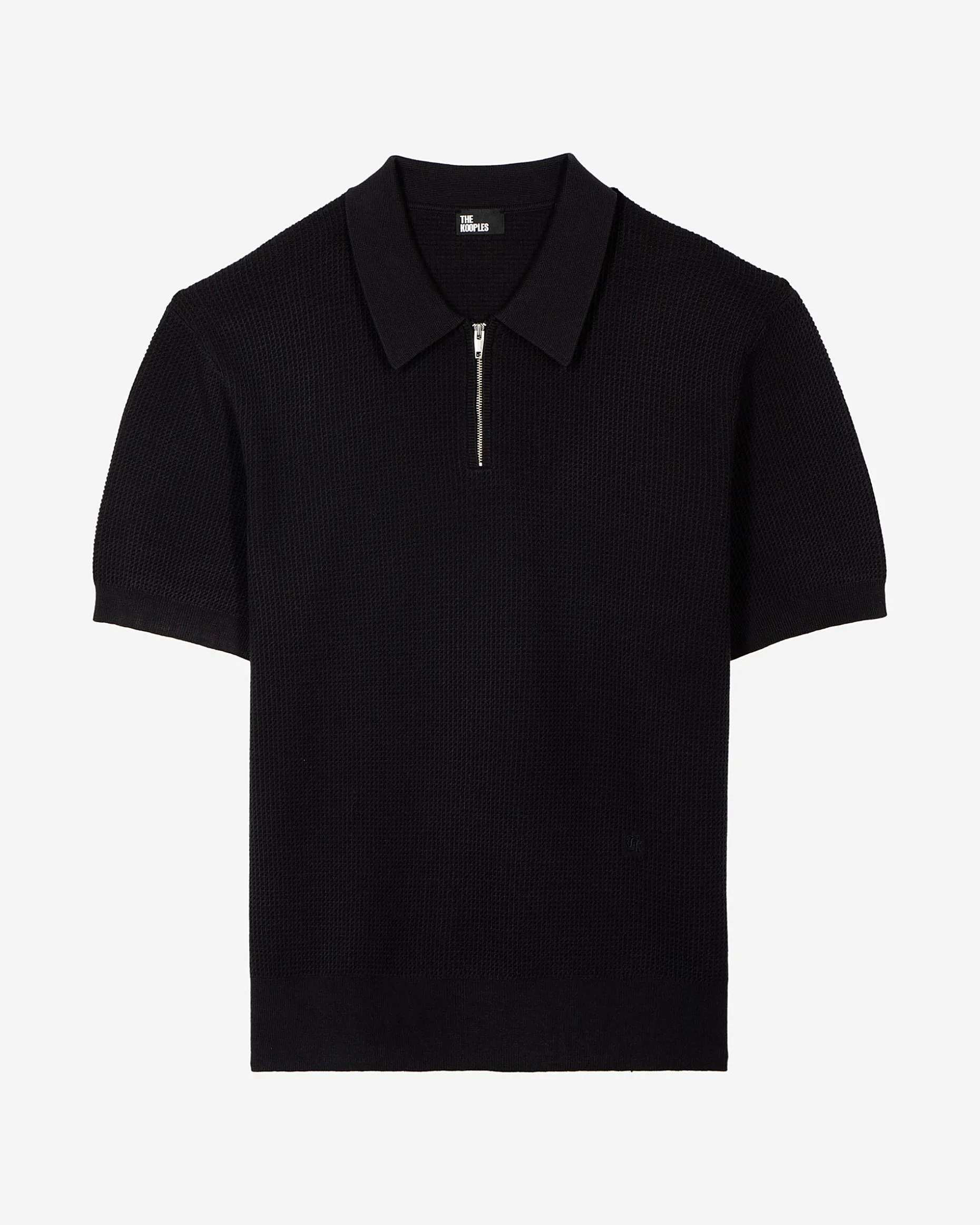 Pull col polo à zip marine